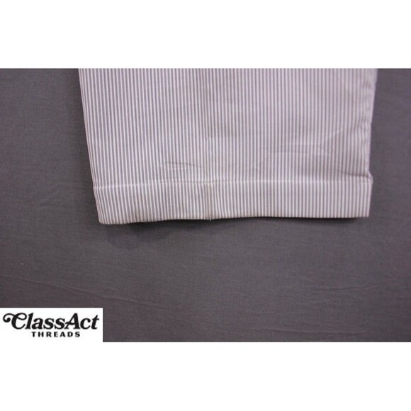 Nike Golf Pants Dri-Fit Slacks Gray White Striped Mens Flat Fronts 33" X 32" - Picture 13 of 14